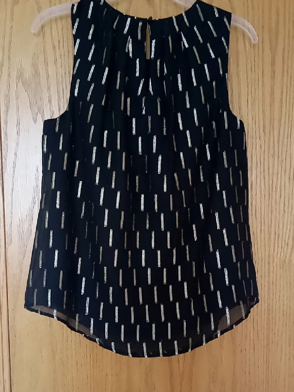 Worthington Black Sleeveless Camisole with Gold Metallic Accents - Picture 2 of 5